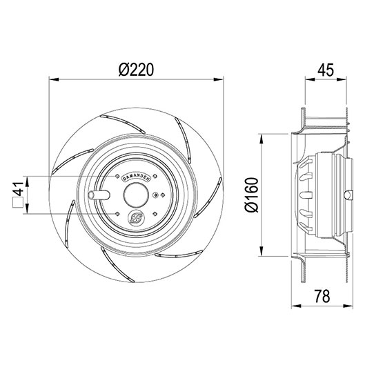 هواکش رادیال بکوارد بدون حلزونی دمنده BEB-22/4V2S